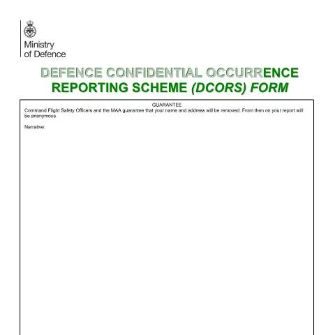 Document preview: Understanding the Role of the DCORS Form in Military Aviation — Government & admin