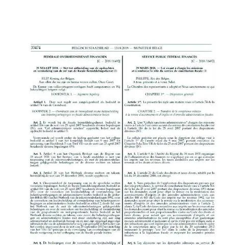 Aperçu du document Loi du 29 mars 2018 : renforcement de la conciliation fiscale en — Juridique & justice (CERFA n°Wet Loi 29 03 2018_2)