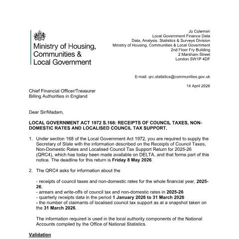 Document preview: Understanding QRC4 Returns for Local Authority Tax Collection — Government & admin