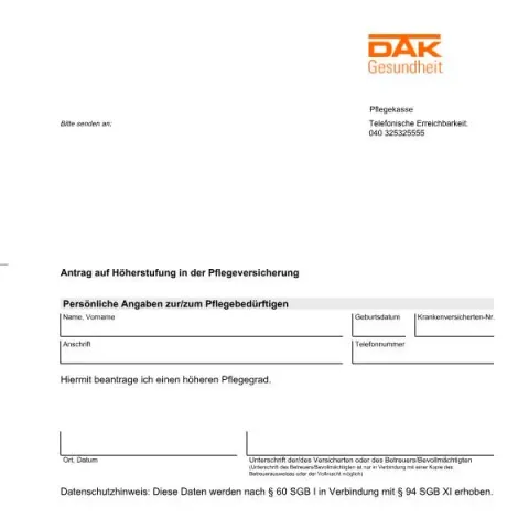 Dokumentvorschau: Schritte zur Höherstufung in der Pflegeversicherung — Versicherung (955-032)