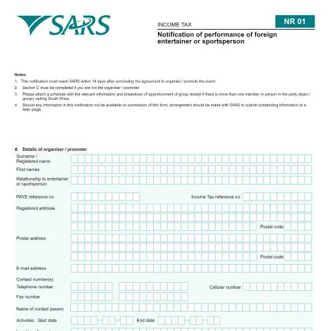 Document preview: Understanding the NR01 Notification Form for Foreign Performers — Government & admin (CERFA n°NR01)