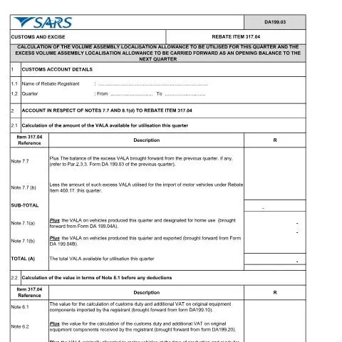 Document preview: Exploring the Importance of DA 199 03 in Localisation Efforts — Government & admin (CERFA n°DA 199 03)
