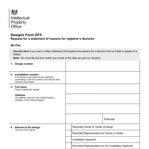 Document preview: Understanding DF5: Request for Reasons from UK IPO — Legal & justice