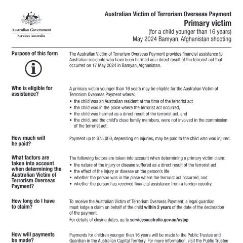 Document preview: Understanding AV086 for Young Victims of Terrorism — Health (CERFA n°AV086)