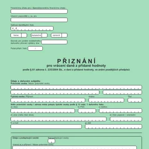 Document preview: Jak vyplnit Přiznání pro vrácení DPH (kód 25 5572) — Daně a fiskální záležitosti (CERFA n°25 5572)