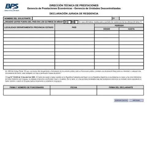 Vista previa del documento Todo sobre la Declaración Jurada de Residencia en Uruguay — Trámites administrativos