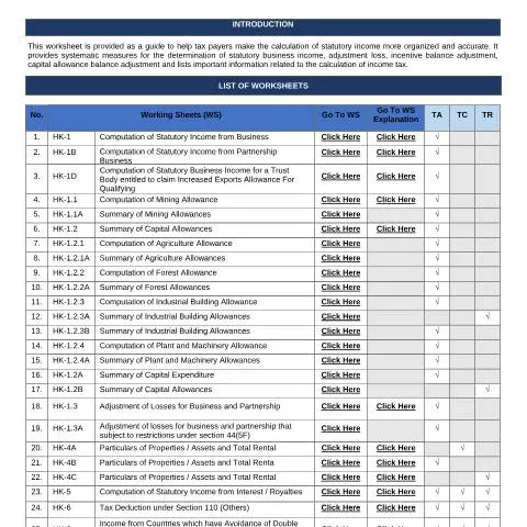 Document preview: Peranan Lembaran Kerja dalam Pengiraan Pendapatan — Proses pentadbiran