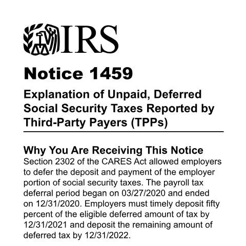Document preview: Navigating the Implications of IRS Notice 1459 — Taxes