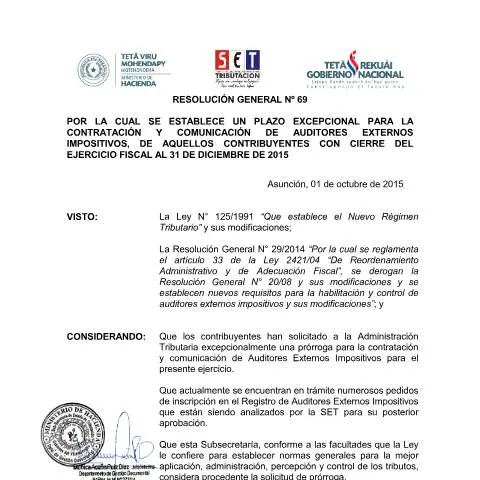 Vista previa del documento Normativa sobre auditores impositivos en Paraguay — Impuestos