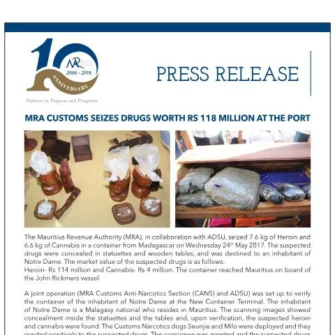 Document preview: MRA and ADSU Collaborate to Combat Drug Trafficking — Government & admin (PressRelease250517)