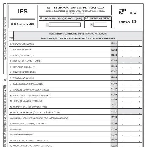 Pré-visualização do documento Entenda o IES_DA_Anexo_D na Declaração Anual — Impostos