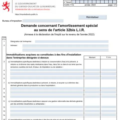Aperçu du document L'amortissement spécial : un atout pour les entreprises — Impôts & fiscalité (CERFA n°113 A)