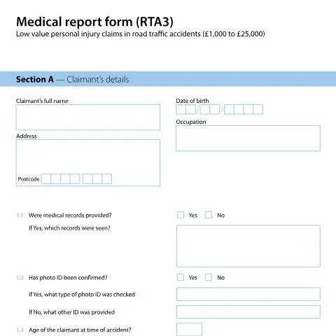 Document preview: The Importance of Form RTA3 in Injury Claims — Health