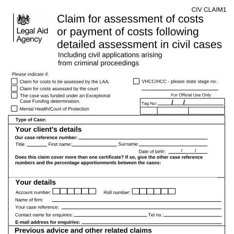 Document preview: Legal Aid Civil Claims: Mastering the CIV CLAIM1 Assessment Process — Legal & justice