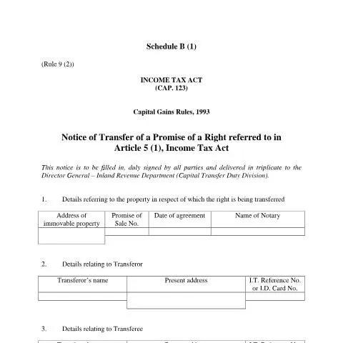 Document preview: The Essential cgt_schedule_b1 Form for Maltese Property Owners — Taxes (CERFA n°cgt-schedule-b1)