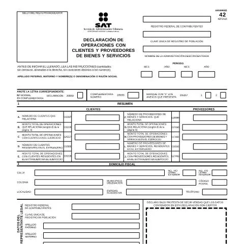 Vista previa del documento Importancia de la Declaración de Operaciones con Clientes y — Impuestos (CERFA n°42 y anexos 1 y 2)