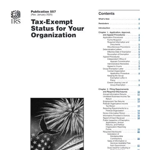 Document preview: Navigate Tax-Exempt Status with IRS Publication 557 — Taxes (CERFA n°PUB-557)