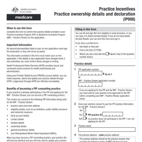 Document preview: Understanding the Importance of IP008 in Australian Healthcare — Health (CERFA n°IP008)