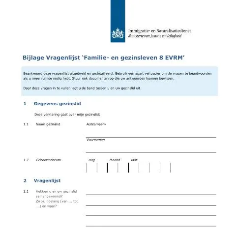 Documentvoorvertoning: Belang van de Vragenlijst ‘Familie- en gezinsleven 8 EVRM’ — Gezin (CERFA n°7171)