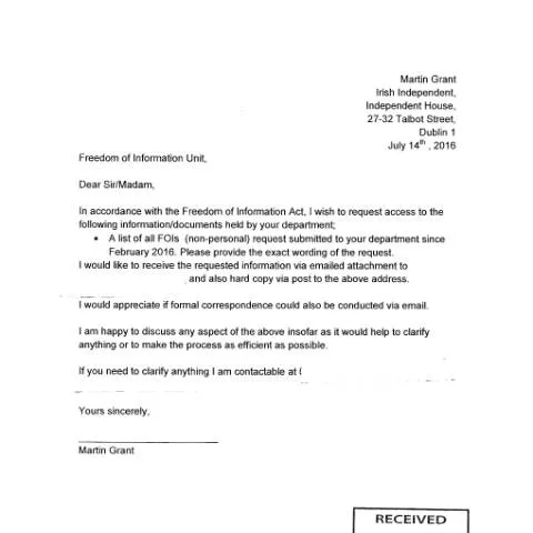 Document preview: Understanding FOI Request 16/106 in Ireland — Government & admin