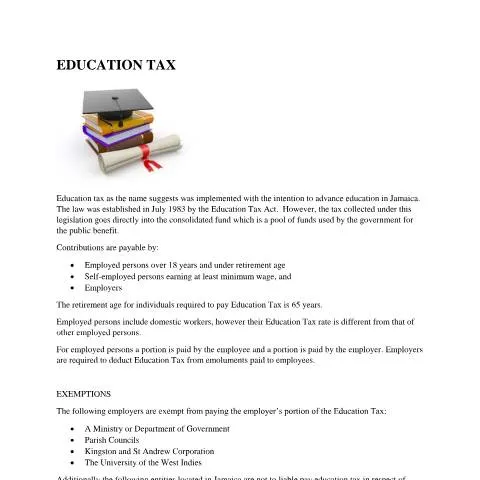 Document preview: Understanding Jamaica's Education Tax Form and Its Usage — Taxes (CERFA n°EDUCATION+TAX+Info+(FINAL_Feb2018))