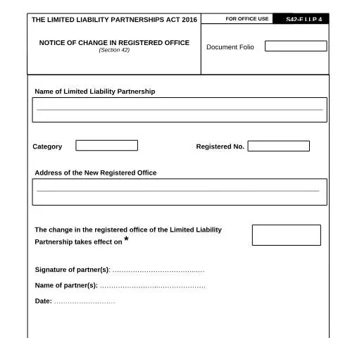 Document preview: Guide to Changing Your LLP Registered Office in Mauritius — Government & admin (CERFA n°NOTICE-OF-CHANGE-IN-REGISTERED-OFFICE-LLP4)