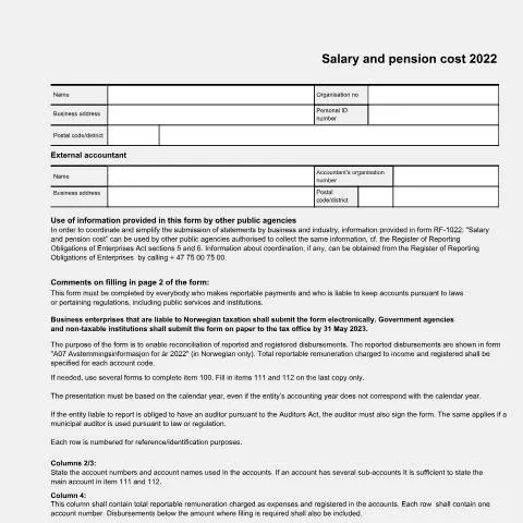 Document preview: Forstå rollen til RF-1022 i det norske skattesystemet — Administrative prosedyrer (CERFA n°RF-1022)