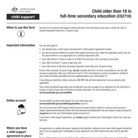 Document preview: Understanding the Importance of CS2716 for Education Support — Family (CERFA n°CS2716)