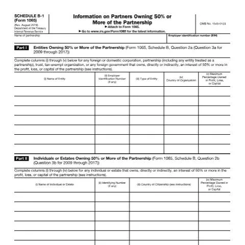 Document preview: The Importance of IRS Form 1065 Schedule B-1 in Tax Compliance — Taxes (CERFA n°1065SB1)