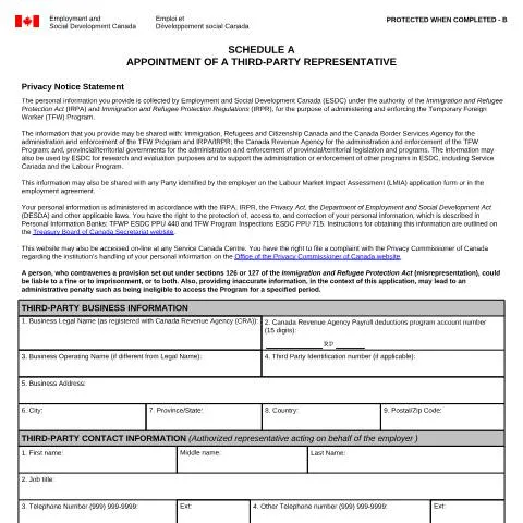 Document preview: Understanding Schedule A for Third-Party Representation in FWP — Government & admin (CERFA n°EMP5575)