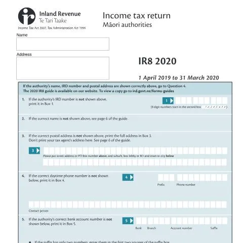 Document preview: Navigating the IR8 Form for Māori Authorities in New Zealand — Taxes (CERFA n°IR8)
