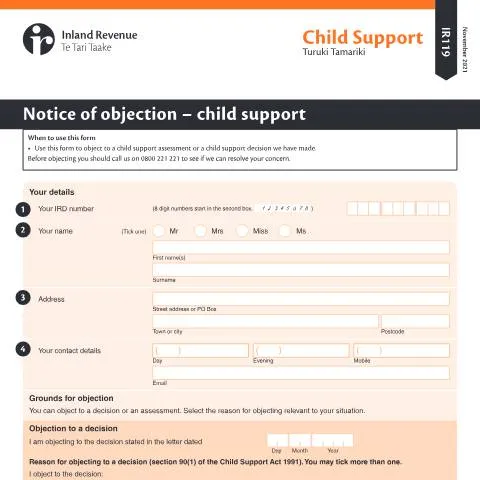 Document preview: Mastering the Child Support Objection Process with IR119 — Legal & justice (CERFA n°IR119)