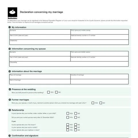 Document preview: Forstå RF-1569: Ekteskapsdeklarasjonens betydning — Skatt & avgifter (CERFA n°RF-1569)