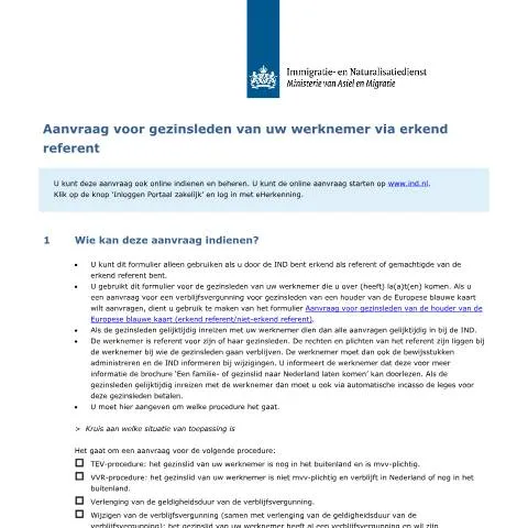 Documentvoorvertoning: Formulier 7014 voor gezinsleden van werknemers in Nederland — Immigratie & visa (CERFA n°7014)