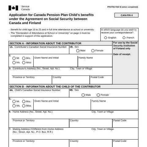 Document preview: Your Guide to CPP Child's Benefits Application Process — Work & employment (CERFA n°ISP5055-FIN)