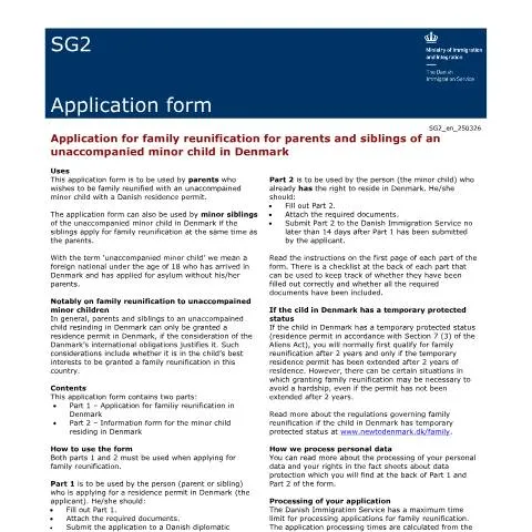 Document preview: Forstå SG2-formularen til familiesammenføring — Immigration & visa (CERFA n°SG2)