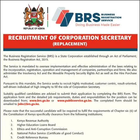Document preview: Understanding the Recruitment of Corporation Secretary - QTR-1 in — Government & admin (CERFA n°RECRUITMENT-OF-CORPORATION-SECRETARY-QTR-1)
