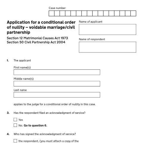 Document preview: Understanding the D84NVA Form for Annulment Applications — Legal & justice