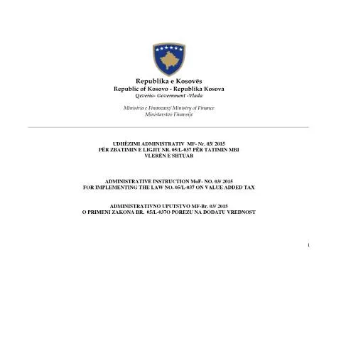Document preview: Rëndësia e Udhëzimit Administrativ MF , Nr. 03/2015 — Procedura administrative