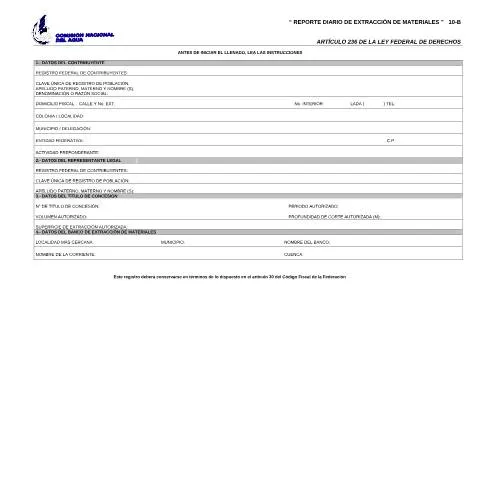 Vista previa del documento Importancia del Reporte Diario de Extracción de Materiales en el — Impuestos (CERFA n°10-B)