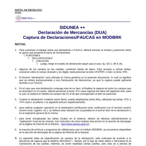 Vista previa del documento Captura Efectiva de Datos en MODBRK para Aduanas — Trámites administrativos (CERFA n°PMHDC8300)