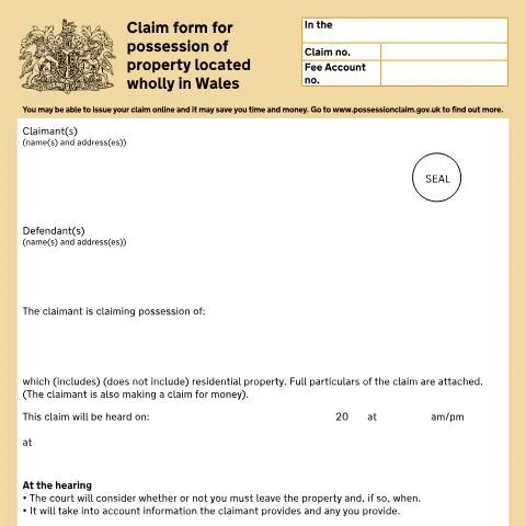 Document preview: Welsh Property Possession Claims: Understanding Form N5 Requirements — Legal & justice