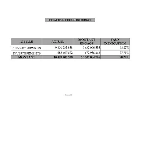 Aperçu du document Analyse de l'État d'Exécution du Budget 2021 en Côte d'Ivoire — Démarches administratives