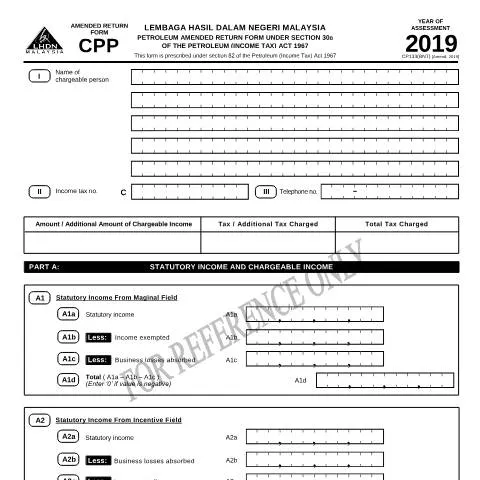 Document preview: Pentingnya Borang Pengembalian Dipinda CPP 2019 dalam Cukai Petroleum — Proses pentadbiran