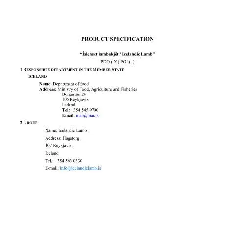 Document preview: Understanding the Statement of Opposition for Icelandic GI Products — Government & admin