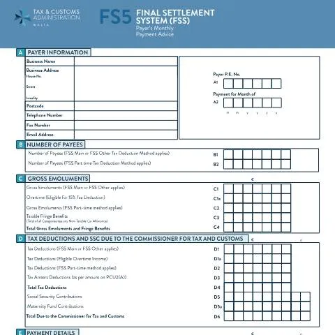 Document preview: Your Essential Guide to the fs5 Form in Malta — Taxes (CERFA n°fs5)