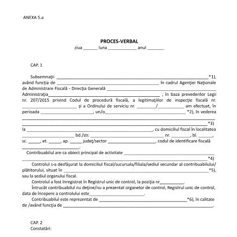 Document preview: Rolul crucial al Procesului-Verbal în inspecția fiscală — Formalități administrative (CERFA n°O3711_15_A5)