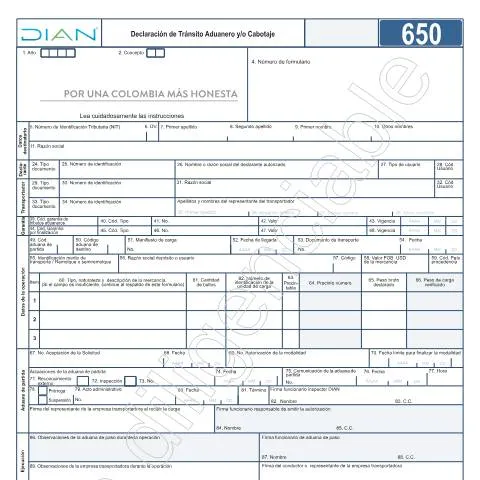Vista previa del documento Importancia de la Declaración de Tránsito Aduanero F650-2023 en — Impuestos (CERFA n°F650-2023)