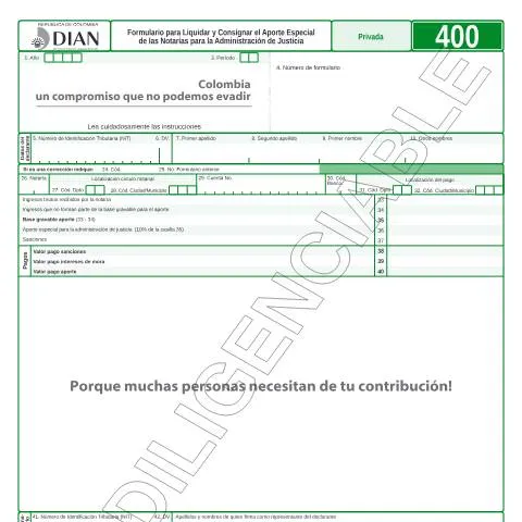 Vista previa del documento Aporte Especial de las Notarías en Colombia: Formulario F400-2013 — Trámites administrativos (CERFA n°F400-2013)