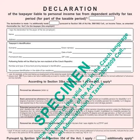 Document preview: Jak vyplnit prohlášení poplatníka daně z příjmů FO? — Daně a fiskální záležitosti (CERFA n°25 5457/AJ)